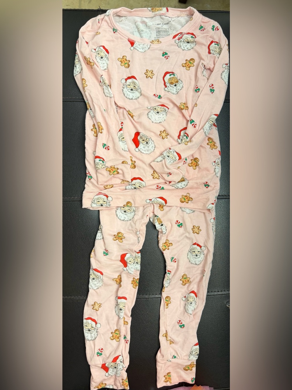 Angel Dear Pink Vintage Santa Christmas Pajama Set 3T